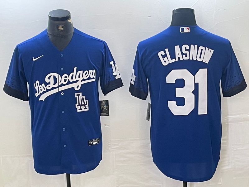 Men Los Angeles Dodgers 31 Glasnow Blue City Edition 2024 Nike Game MLB Jersey style 5